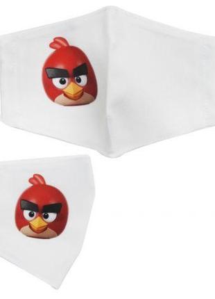 Многоразовая 4-х слойная защитная маска "Angry birds Ред" разм...