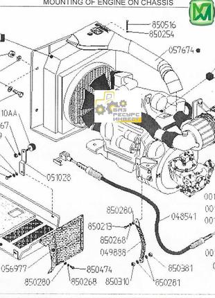 001078АА верхняя подушка опоры двигателя (DEUTZ) телескопическ...