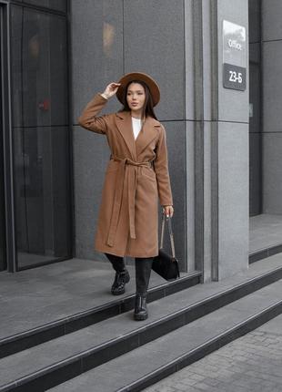 Женское кашемировое пальто реглан idiali кемел sm (1025101s-m)