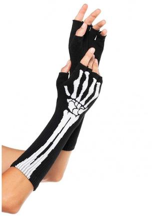 Рукавички без пальців Leg Avenue Skeleton Fingerless Gloves, ч...
