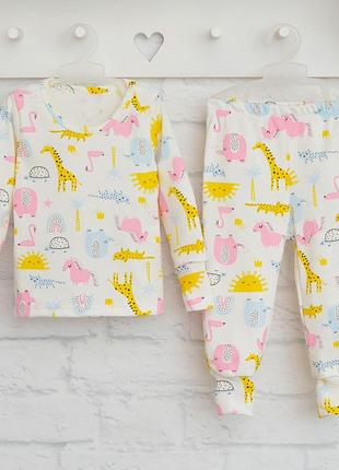Пижама для девочки слоники интерлок,
хлопок, от 6 мес до 5 р