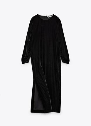 Велюрова сукня міді zara