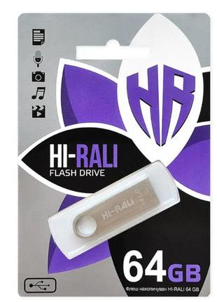 USB Flash Drive Hi-Rali Shuttle 64 gb Колір Сталевий