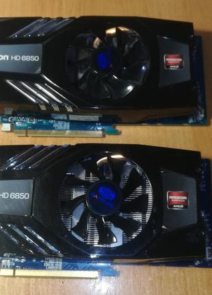 Две видеокарты Sapphire PCI-Ex Radeon HD6850 1024MB(под ремонт)