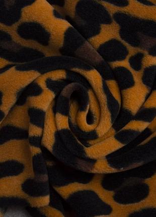 Ткань флис полар  леопард рудий