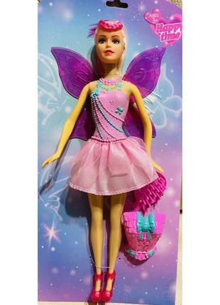 Кукла типа барби фея, 32 см, с крылышками, расческа, одежда