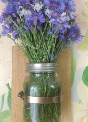 Настенная ваза банка для цветов декор