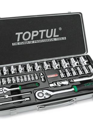 Набір головок з тріскачкою TOPTUL 1/4", 1/2" 34ед. GCAD3401