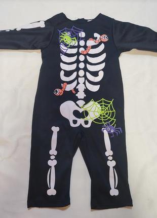 Карнавальный маскарадный костюм скелет смерть на хеллоуин