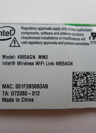 Wi-Fi адаптер для ноутбука Acer Aspire 6920G 6935 4965AGN