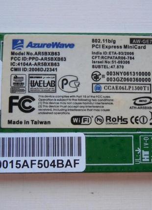 Wi-Fi адаптер для ноутбука Asus PRO57T M51VR M51T AR5B91 Azure...
