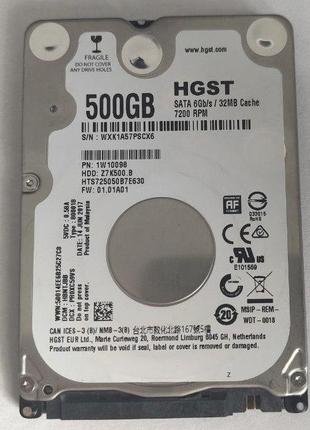 Жорсткий диск Hitachi HGST Travelstar 500GB 7200rpm 32MB Z7K50...