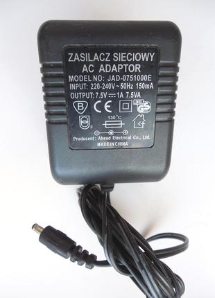 Блок питания адаптер AC Adaptor Zasilacz Sieciowy 7.5V 1000mA ...
