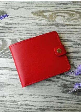 Красный маленький женский кошелек портмоне на 4 отделения коше...