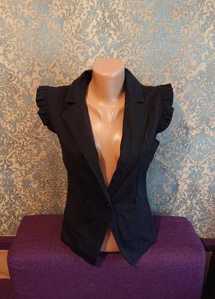 Чорна жилетка жіноча жилет р. s/xs блуза блузка
