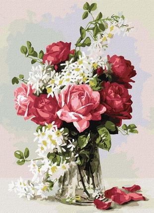 Картина по номерам "ароматная роза" идейка 40х50 см