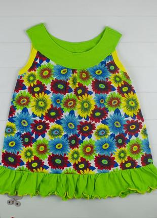 Сукня для дівчинки квіткова салатова