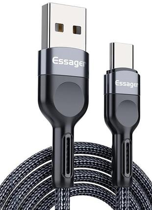 Кабель USB-A to Type-C Essager Cable 5V/3A для быстрой зарядки...