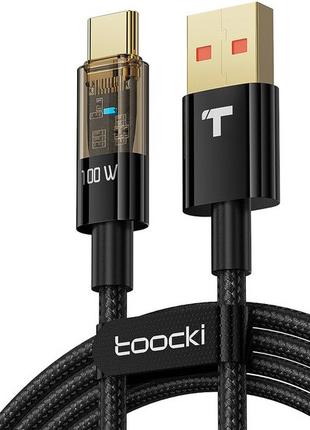 Кабель Toocki USB Type-A to Type-C 100W для быстрой зарядки 1м...
