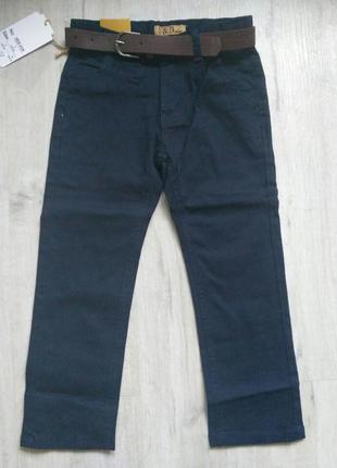 Котоновые синие брюки для мальчика 6-16 рр