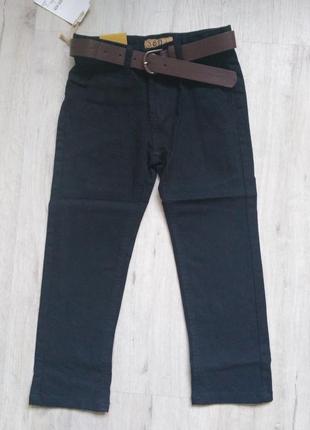 Котоновые черные брюки для мальчика 6-16 рр