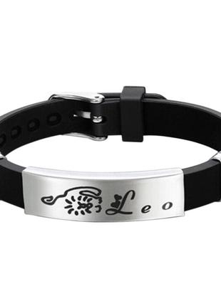 Силиконовый браслет Primo Zodiac - Leo (Лев) - Black