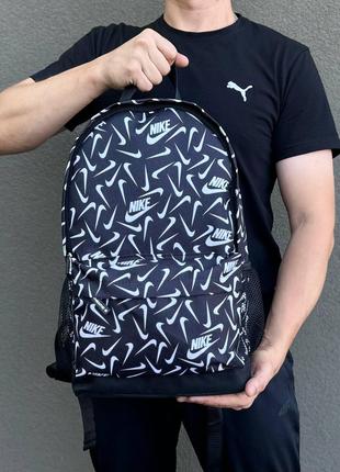 Стильный черный городской рюкзак с принтом Nike, найк.