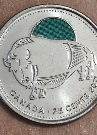 25 центів, Канада, 2011, бізон.