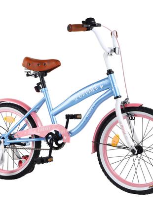 Велосипед детский 18" Tilly Cruiser T-21837 blue/pink розовый