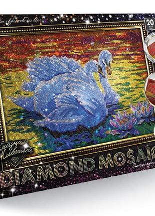 Алмазная живопись "DIAMOND MOSAIC", "Лебедь"