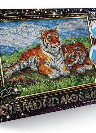 Алмазная живопись "DIAMOND MOSAIC", "Тигры"