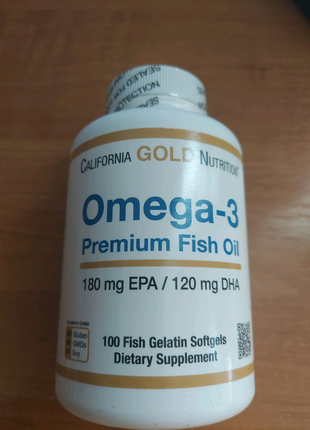 Рыбий жир премиум-класса с омега-3 California Gold 100шт США