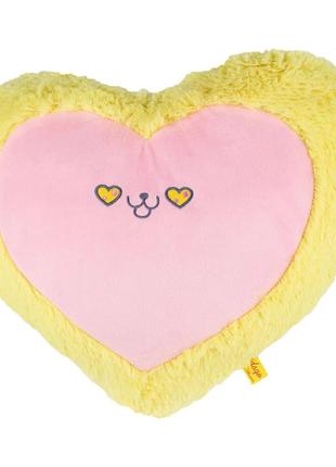 М'яка іграшка Подушка серце кіт жовто-рожева арт.KD657 Kidsqo