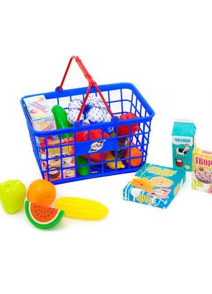 Корзина с продуктами "Супермаркет", 23 эл (синяя)
