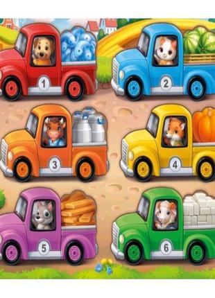 Гра з картками "Тварини на вантажівках (літо)"