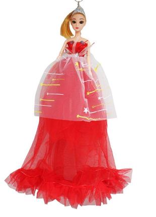 Кукла в длинном платье "Звездопад", красный