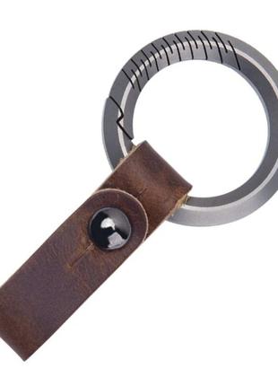 Титановое кольцо для ключей + Пряжка из кожи Titanium Rings 31...