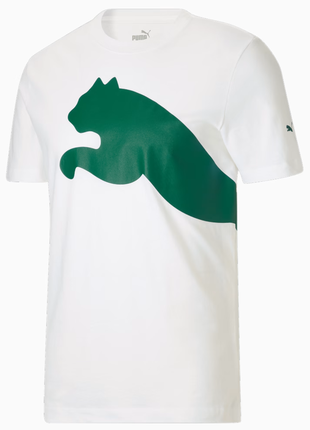 Белая мужская футболка puma oversized logo men's tee новая ори...