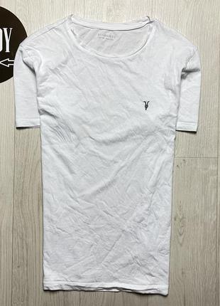 Мужская белая футболка allsaints, размер m-l