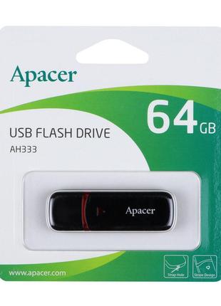 Накопичувач USB Flash Drive Apacer AH333 64 gb Колір Black