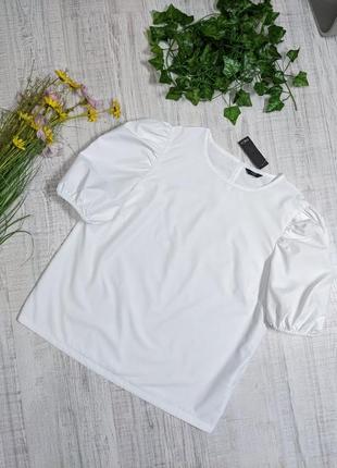 Рубашка белая блуза женская рукава буфы