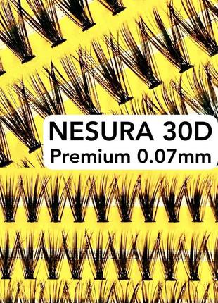 Пучкові накладні вії nesura eyelash premium 30d вигини c та d ...