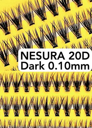 Накладні пучкові вії nesura premium 20d dark вигини c та d тов...