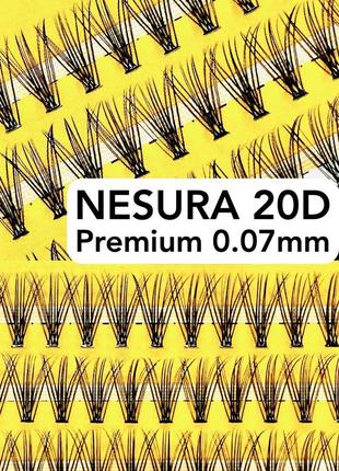 Накладні пучкові вії nesura premium 20d вигини c та d товщина ...