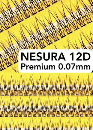 Пучкові накладні вії ластівчин хвіст nesura premium 12d у виги...