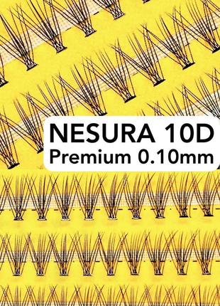 Пучкові накладні вії nesura eyelash premium 10d 6-15 мм вигини...