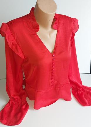 Блуза червона штучний шовк