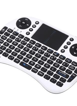 Беспроводная мини-клавиатура W-Shark с тачпадом White ENG