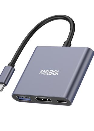 Конвертер USB Hub Kakusiga KSC-750 Type-C на USB 3.0 / HDMI / ...