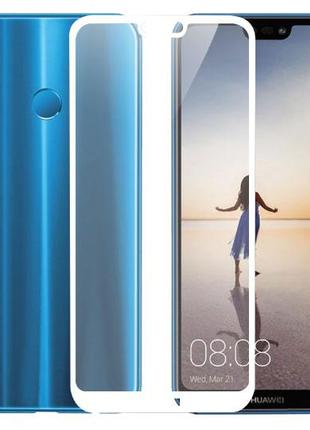 Full Cover защитное стекло для Huawei P20 Lite - White
